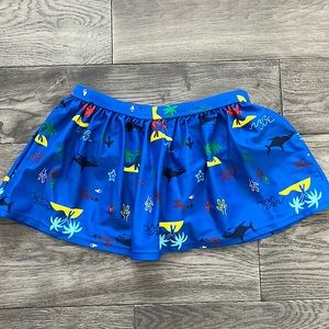 Hanna Andersson girls swim skirt, 8, blue under the sea